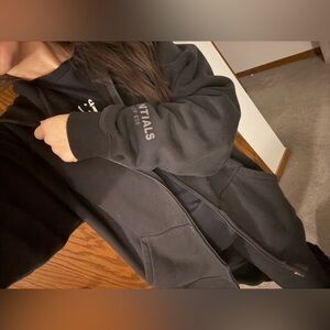 Essentials  Black Zip-Up Jacket